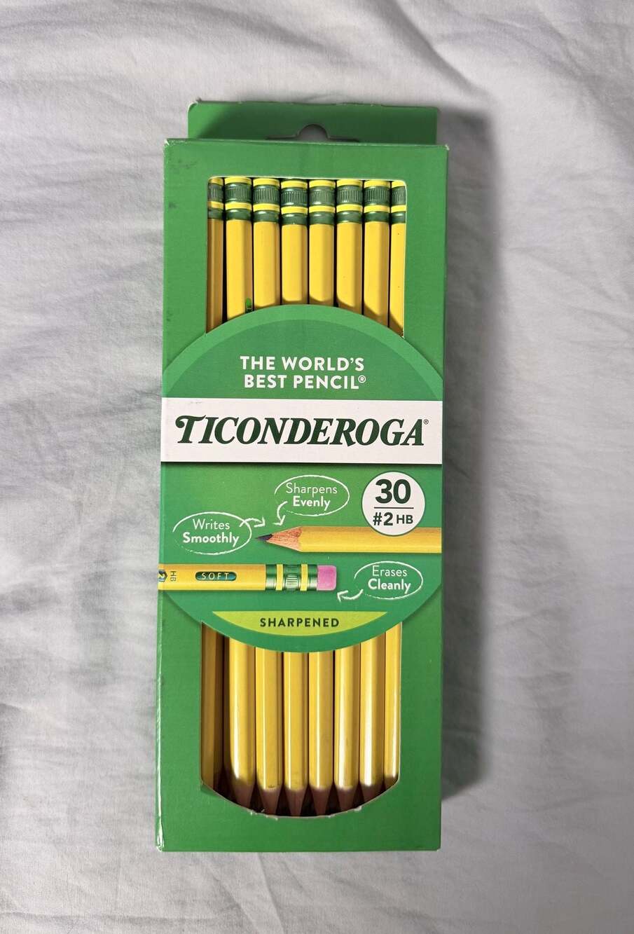 Ticonderoga #2 HB Sharpened Pencils 30 Count Box BULK (7packs)